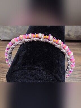 Handmade boho-style macramé braided bracelet